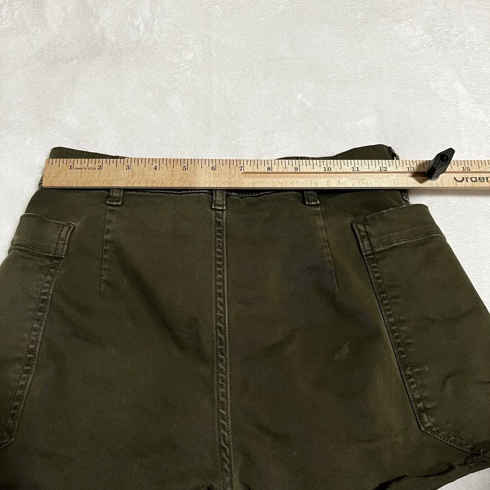 FRAME WASHED FATIGUE HIGH WAIST PATH‎ POCKETS UTILITY SHORTS SIZE 24 Green